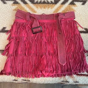 Fringe Mini Pink Skort